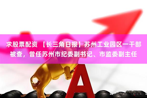 求股票配资 【长三角日报】苏州工业园区一干部被查，曾任苏州市纪委副书记、市监委副主任
