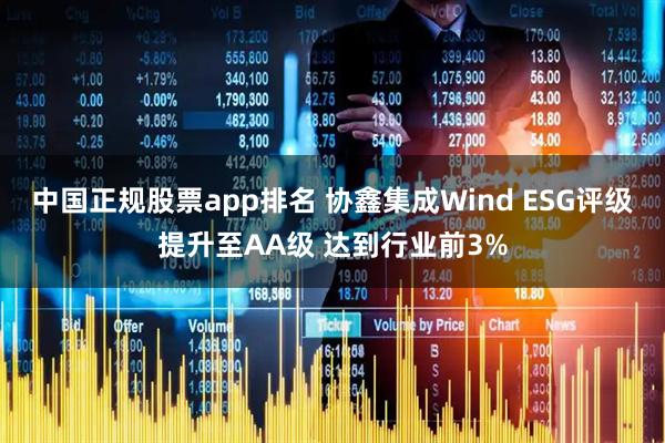 中国正规股票app排名 协鑫集成Wind ESG评级提升至AA级 达到行业前3%
